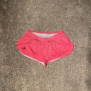 adidas Women’s Running Shorts, Size Medium, Pinstripes, Pink
